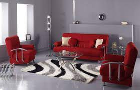 red microfiber modern living room sofa