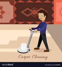 carpet cleaning concept in flat design