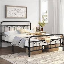 Queen Size Metal Bed Frame With Vintage