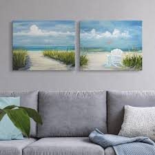 2 Piece Beach Scene Canvas Wall Art