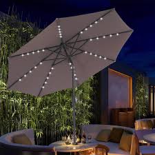 9ft Lighted Patio Umbrella Outdoor Pool