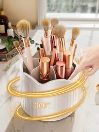 rotatable makeup brush organizer