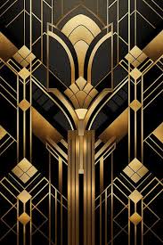 Gold Black Art Deco Motif By Whale Amp