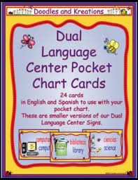 Dual Language Pocket Chart Center Signs Great School Ideas