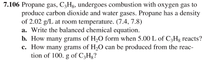 Solved 7 106 Propane Gas C3hg