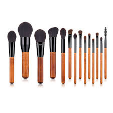 high end wooden makeup brush set