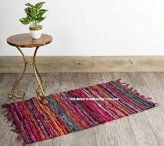 indian chic rag rug coloured fringe