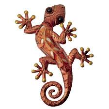 Small Metal Glass Gecko Wall Plaque 2