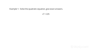 How To Solve A Basic Quadratic Equation