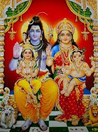 lord shiva family hindu poster with