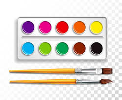 Design Set Of Bright Watercolor Paints