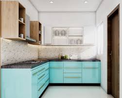 kitchen design with celestial blue