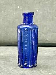 Old Vintage Cobalt Blue Empty Poison