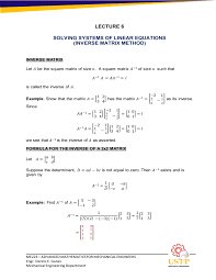 linear equations inverse matrix method