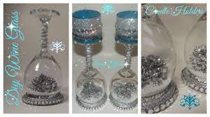 wine glass snow globe candle holder