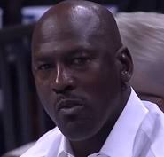 LeBron James stares down Michael Jordan as he dunks ... - michael-jordan-lebron