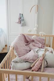 grey linen baby bedding set