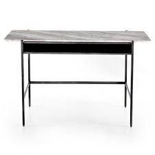 This shop has been compensated by collective bias, inc. Austin Rustic Lodge White Marble Top Black Iron Desk Kathy Kuo Home