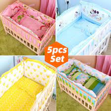 5pcs newborn baby crib bedding set