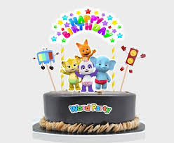 word party birthday party cake topper