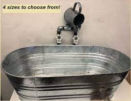Jug Faucet Oval Galvanized Tub Large