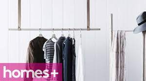 With practice, you will be able to hang an average load of laundry in about five. Diy Project Timber Leather Clothes Rail Homes Youtube