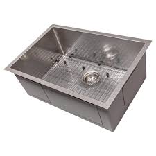 zline 27 meribel undermount single bowl durasnow stainless steel kitchen sink with bottom grid srs 27s