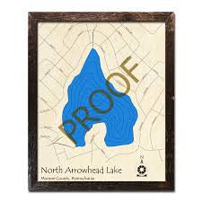 North Arrowhead Lake Pa 3d Wood Maps