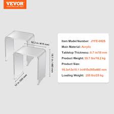 vevor acrylic end table 2 pcs c shaped