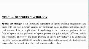 meaning of sports psychology you