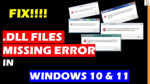 how to fix all dll files missing error