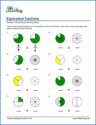 Grade 4 Fractions Worksheets Free Printable K5 Learning