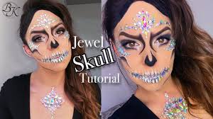 halloween jewel skull makeup tutorial