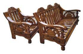 brown 4 seater designer wooden sofa set