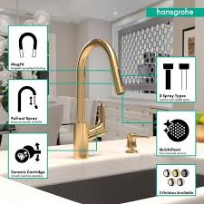 hansgrohe focus 04505250 kitchen faucet brushed gold optic