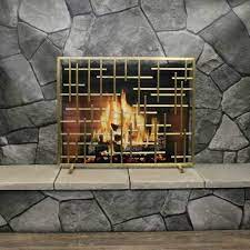 Mesh Brass Fireplace Screen