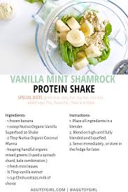 vanilla mint shamrock protein shake a