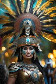 aztec dess of war wearing face paint