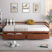Extendable Twin To King Daybed With Trundle And 2 Storage Drawers Costway