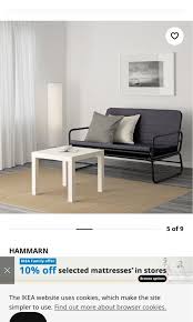 Ikea Hammarn Sofa Bed Knisa Dark Grey