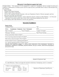 Employee Write Up Form With Free Disciplinary Company