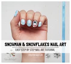 snowman snowflakes nail art tutorial