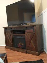 Barn Door Electric Fireplace Console