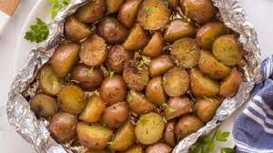 easy grilled potatoes in foil with