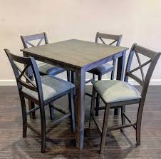 Elegant circular pub table can accommodate perfectly in any kind of kitchen, kitchen. Tahoe Grey Pub Table 4 Chairs Eta 1 22
