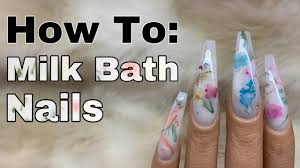 milk bath nails tutorial easy spring