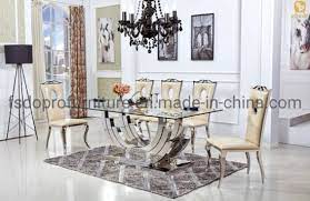 china glass top dining table set 8