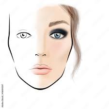 face chart makeup artist blank