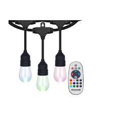 Honeywell 48 Color Changing Indoor Outdoor Plug In String Lights With Remote Control E26 Bulbs