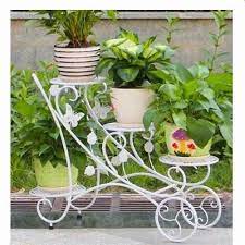 Wrought Iron Stand With 3 Pots For